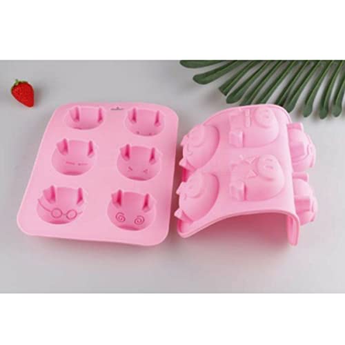 Molde para hielo con forma de cerdito, set de 6 miniatura 3
