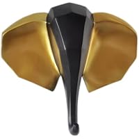 Gaklivdi Geometric Resin Elephant Head Wall Decor (Black & Gold)