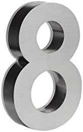 12 Inch Backlit LED House Numbers | Big, Modern lights Address Signs for Homes | Soft, Exterior Glow | Stainless-Steel Black Finish | Weather Resistant, Durable | by JELSCO (8, Arial Stainless)