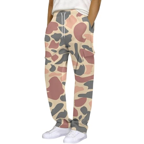 Men's Camo Sweatpants Casual Baggy Jogger Elastic Waist Drawstring Pants Athletic Lounge Trousers Workout Pants4