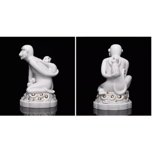 Œuvre d'art singe en céramique cadeau d'ouverture idéal pour bureau