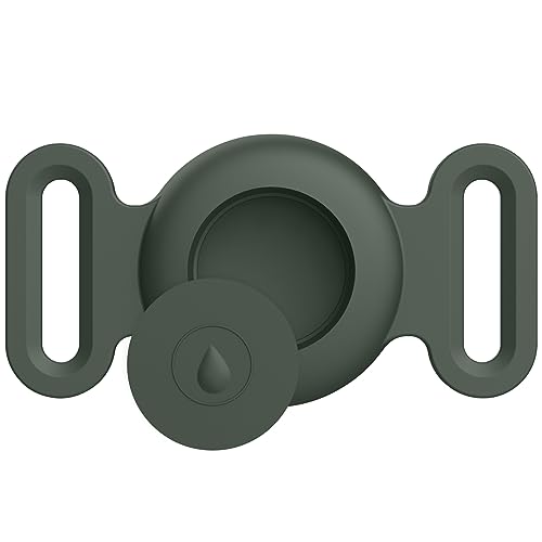 YGTBSR Airtag ケース Airtag ホルダー ペット 犬 猫用 防水 傷つきにくい 軽量 紛失防止シリコン エアタグホルダーケースと互換性あり ペット 猫 犬 リードバッグ バックパック 財布 鍵 荷物 (M, グリーン)