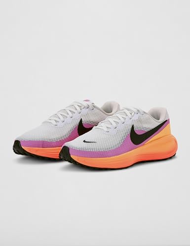 Nike Nike Women's Revolution 8 Road Running Shoes, White/Black-Tangerine Tint-Orange Pulse, 7.5