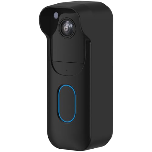 HeyMoonTong Silicone Skin Case for Blink Video Doorbell (2nd Gen) - Weatherproof Silicone Protective Cover with Brim for All-New Blink Doorbell Camera Full Protection (Black)