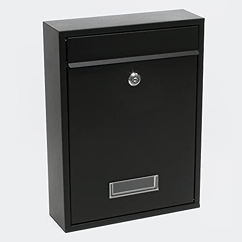 Preisvergleich Produktbild Briefkasten Wandbriefkasten Briefkastenanlage Schwarz pulverbeschichtet V10