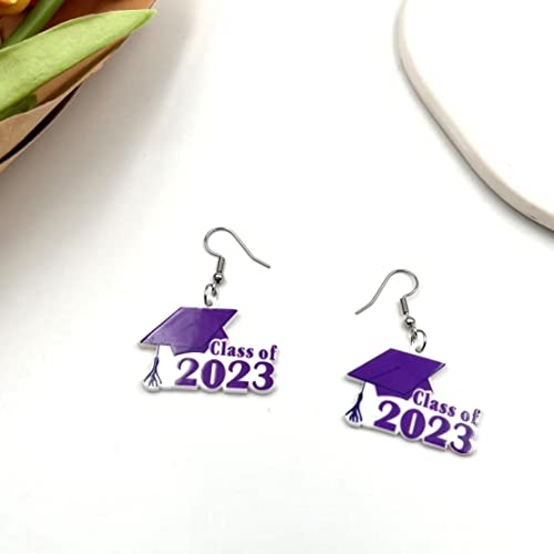 2023 Senior Class Of 2023 Graduation Earrings For Women Girls Graduation Gifts For Her High School College Graduation Cap Dangle Drop Earrings (C) #TOP4