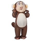 Spooktacular Creations Inflatable Halloween Costume for Adult, Funny Monkey Costume Full Body Air Blow Up Suit for Halloween Dress Up Parties, X-Large(75In)