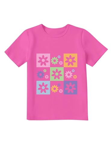 Image of Girls' Graphic Tees Summer Cute Tops Casual Short Sleeve Crew Neck T Shirts