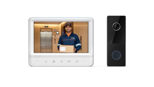Image of Godrej ST S Plus Advance Video Door Phone | 720P HD Screen | Advance Motion Detection | 120 Wide Cam | IR Night Vision | IP65 Rated Outdoor | 2-Way Talk | Door Unlock | Video Recording | External SD