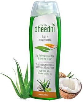 Dhathri Dheedhi Daily Herbal Shampoo to Reduce Dandruff & Promote Hair Growth, Ayurvedic Shampoo to Restore Hair Shine & Strength (400ml)