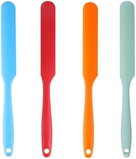 4 Pcs Silicone Jar Spatulas Set Heat-Resistant Non-Stick Rubber Butter Cake Cream Flexible Spatula Kitchen Utensils Silicone Cake Cream Scraper