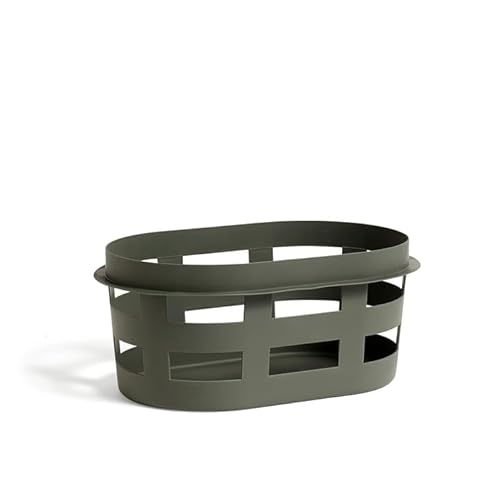 Hay Wäschekorb Basket S aus 100% recyceltem Polypropylen hergestellt, in der Farbe: Army, Maße: B 37.5 x T 57.5 x H 24.5, AD854-A601-AC36