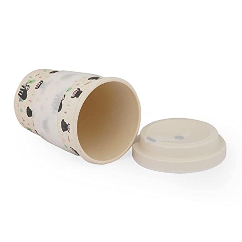 Image of Eco-Friendly Bamboo Fibre Travel Reusable Coffee Mug with lid 350 Ml (Lazy Sloth)