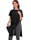 Deyeek Women's Post Shoulder Surgery Hospital Gowns Tear Away Short Sleeve Full Open Side Snap Adaptive Clothing Nightgowns Black S
