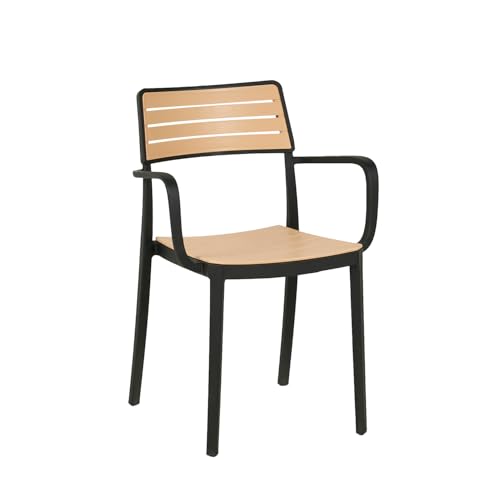 Chaise Empilable Avec Accoudoirs En PolypropylèNe Noir Hilda-image