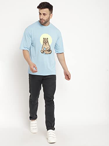 Image of GRITSTONES Men Oversized Half Sleeve Cotton T-Shirt