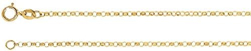 1.5 mm Hollow Belcher Rolo Chain in 14k Yellow Gold ( 18-Inch )