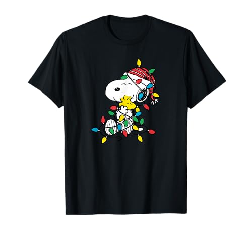 Peanuts - Snoopy Woodstock Christmas Lights T-Shirt