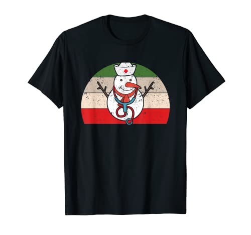 Nurse Snow-Man Nursing RN Registered Funny Christmas Pijamas Camiseta