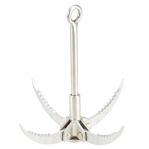 Lixada Grappling Hook,Gravity Rock Climbing Hooks Folding 4 Claws Survival Carabiner Hooks Steel Anchor Climbing Rope Survival - Thumbnail 6