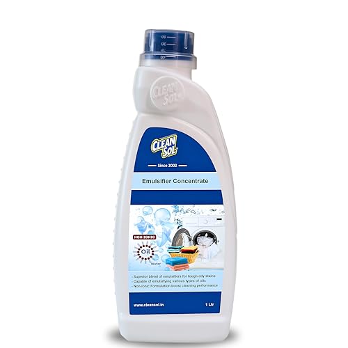 Cleansol Emulsifier Concentrate 1L – Laundry Additive for Washing Cycle | Concentrated Fabric Emulsifier for Oil & Grease Stain Removal in Home & Commercial Washing Machines