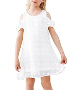 AGQT Sweet Flower Girls Dress Rose Printed Off Shoulder A Line Floral Ball Gown Birthday Party Te...