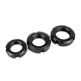 SellGood Handmutter 1–5 Stück M16–M60 schwarzer Kohlenstoffstahl, Linksgewinde, runde Kontermuttern, Schlitzmuttern, Vier Schlitzmuttern(M36x1.5mm-2pcs)