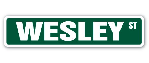 Wesley Street Sign Childrens Name Room Sign | Indoor/Outdoor | 18" Wide