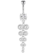 Set De 8 Piercings Para Ombligo De Acero Inoxidable | Diseños De Mariposa Y Cristales En Plata Y Rosa | Hipoalergénicos Y Duraderos | Regalo Ideal Para Ella