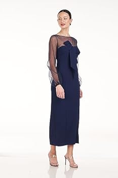fitted lace wedding dress JS Collections Women's MAIA Bow Tea Length Dress, Navy, Navy, 12 : Buy  Online at Best Price in KSA
