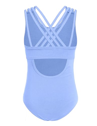 Image of Arshiner Girls Ballet Leotards Dance Gymnastic Outfits Crisscross Straps Sleeveless Tank Dancewear