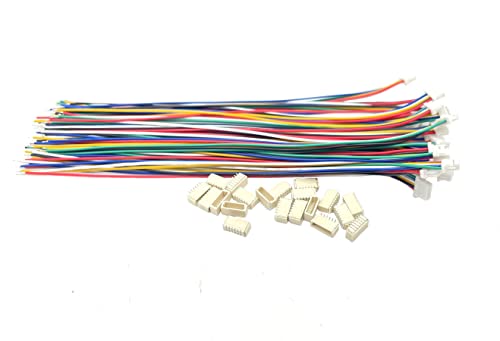 20 Pairs Mini Micro 6 Pin JST SH 1.0mm Cable Connector, JST SH 1.0mm Pitch 6 Pin Male Female Connector Plug with 150mm 26AWG Wires Cables, for LED Strips Lights, RC Toys, Batteries