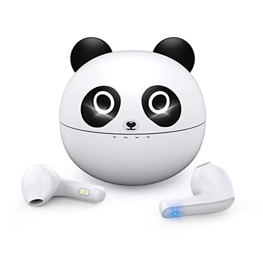 Amaface Écouteurs intra-auriculaires Bluetooth blancs pour enfants avec double microphone HiFi stéréo Touch Control 36 heures d'autonomie - Cadeau léger pour la fête des enfants