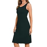 Bearsland Womens Sleeveless Maternity Dress Empire Waist Nursing Breastfeeding Dress Summer, Green, Large