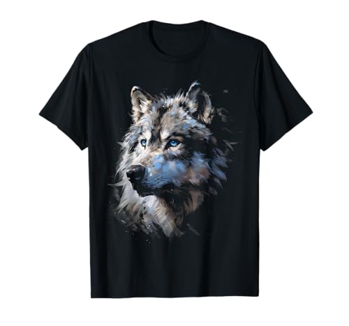 Alpha Wolf Shirt, Fantasy-Kunstgrafik, Blaue Augen, Wolf-Liebhaber T-Shirt