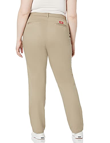 Dickies Girl Juniors Plus Size 4 Pocket Straight Leg Pant,Khaki,16 #TOP1