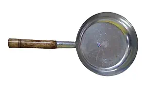 Aadityaa's Unique Sheet Metral Pure Iron Frying Pan/Omlete Pan/Tawa, Big Size (11 Inch) Handmade Naturally Non Stick Wood Handle for Easy Grip and Toss Frying, Pack of 1.