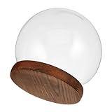 Matériau : la cloche de présentation en verre transparent est fabriquée en verre, offrant une excellente durabilité et une vue sur vos fleurs préservées, la vitrine, la boule à neige en verre, la vitrine en verre