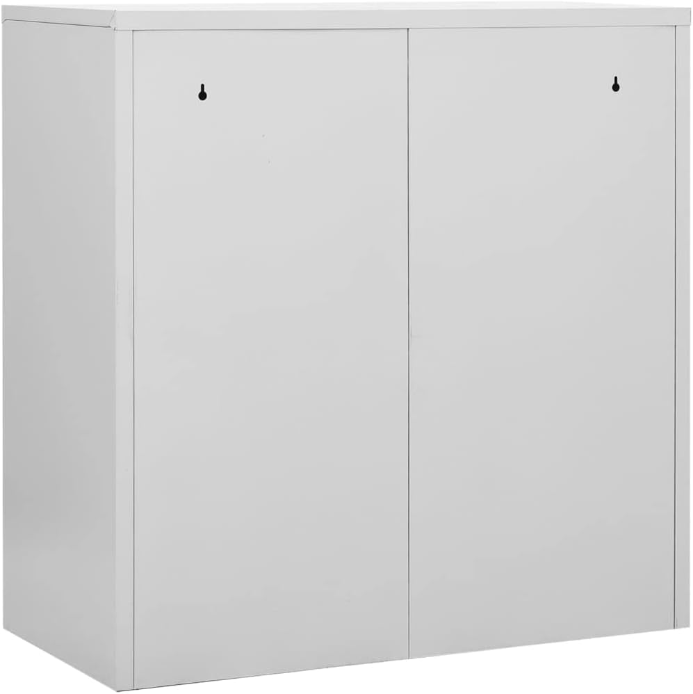 Grey Blue Steel Metal Storage Cabinet Set of 2 6-Door Employee Lockers Office Home Storage Shelves 35.4x17.7x36.4