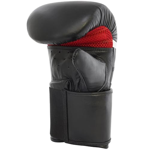 Meister Gel Armor Full-Grain Cowhide Leather Bag Mitts w/Wrist Support - Black - Small/Medium (14oz), Small / Medium (14oz) - Image 3