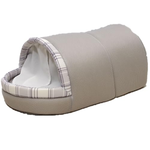 D・SERIES 涼かまくら カーテン付 ベッド Mサイズ KB-M430CGY サイズ:約40×70×30cm カラー:クールグレー ドーム型ペットベッド 犬 猫 超小型犬 小型犬室内