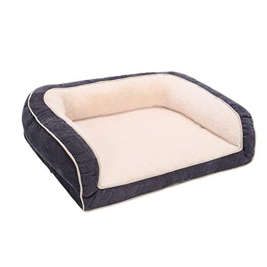 EMME Sofa Style Orthopedic Dog Beds, Deluxe Pet Couch Bed with Egg Foam Mattress and Removable Washable Fleece Cover for Small, Medium and Large Dogs (Grey, Small)