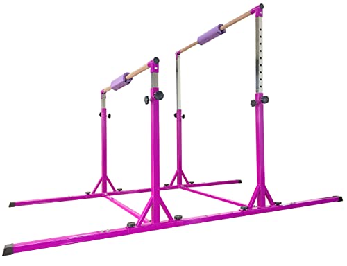 MARFULA Gymnastics Double Horizontal Bars 3Play Parallel Bars Uneven Bars Gymnastics Training Kip Bar with 304 Stainless Steel Regulating Arms & Fiberglass Rail for Indoor Outdoor Home Club Use