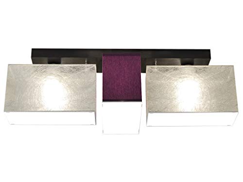 alfalux Deckenlampe Mit Blenden 3 Flammig Deckenleuchte LED Geeignet Holz Wohnzimmer Schlafzimmer BLEJLS3159D 2 x SILBERN PVC/VIOLETT alfalux Deckenlampe Mit Blenden 3 Flammig Deckenleuchte LED Geeignet Holz Wohnzimmer Schlafzimmer BLEJLS3159D 2 x SILBERN PVC/VIOLETT