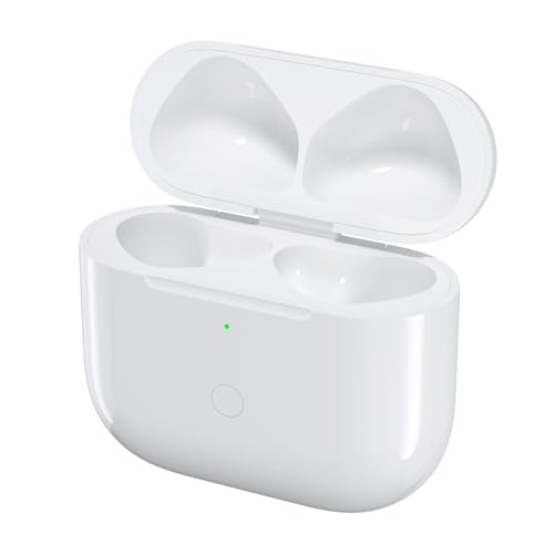 Meliif Wireless Charging Case Replacement, Qi-Certified Charger Case for AirPods 4, Bluetooth Pairing Sync Button, 600 Mah Built-in Battery, White.
