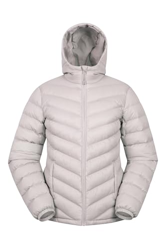 Mountain Warehouse Seasons Womens Padded Jacket - Water Resistant Coat, Puffer Jacket, Front Pockets, Adjustable Elastic Cuffs & Hood - For Spring Summer, Outdoors Light Beige Women's Size 14