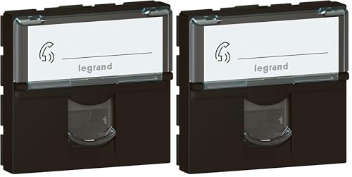 Prise RJ45 Legrand Mosaic Cat6 F/UTP 2 modules noir mat - Lot de 2
