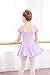 Arshiner Kid Girls Ballet Leotard with Skirt Short Sleeve Toddler Dance Dresses