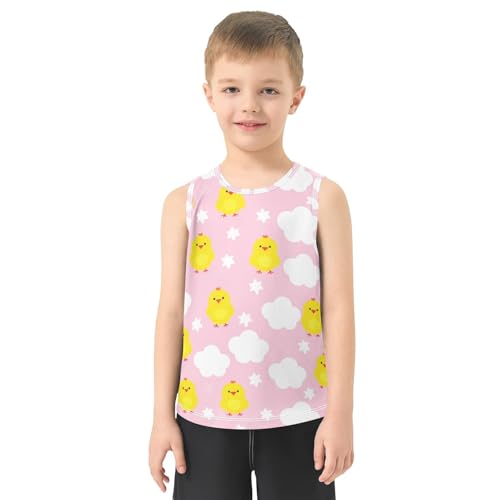 J JOYSAY Chick Cloud Starlet Pink Boys Tank Top Sleeveless Muscle Shirts Quick Dry Kids T-Shirts 3-15T2