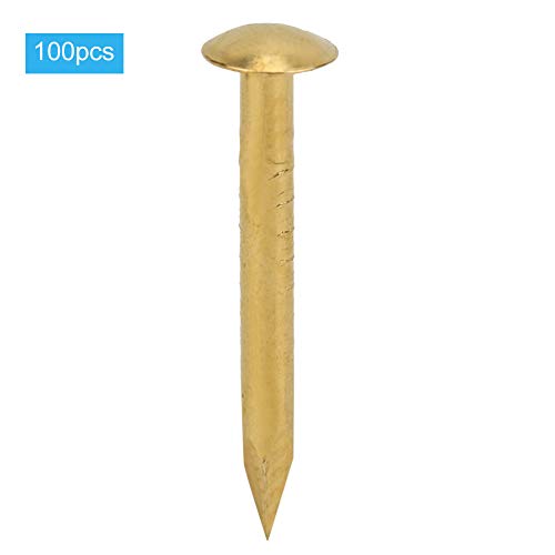 Clavos genéricos de cabeza redonda de latón 100 unidades vintage para manualidades con opción de 3 tamaños, 15mm de largo miniatura 5